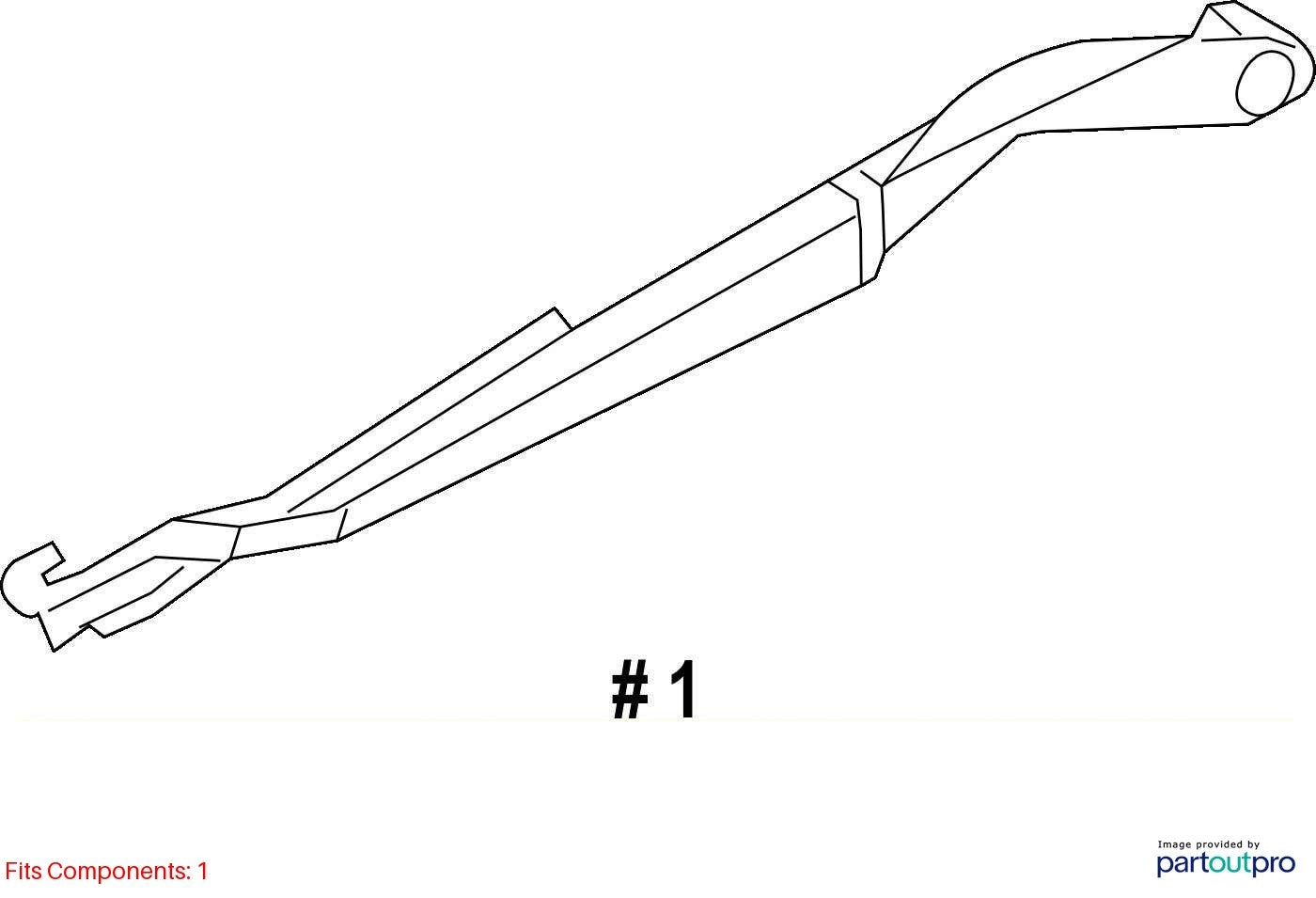 2010-2014 Subaru Outback Front Left Side Windshiled Wiper Arm OEM 86532AJ020