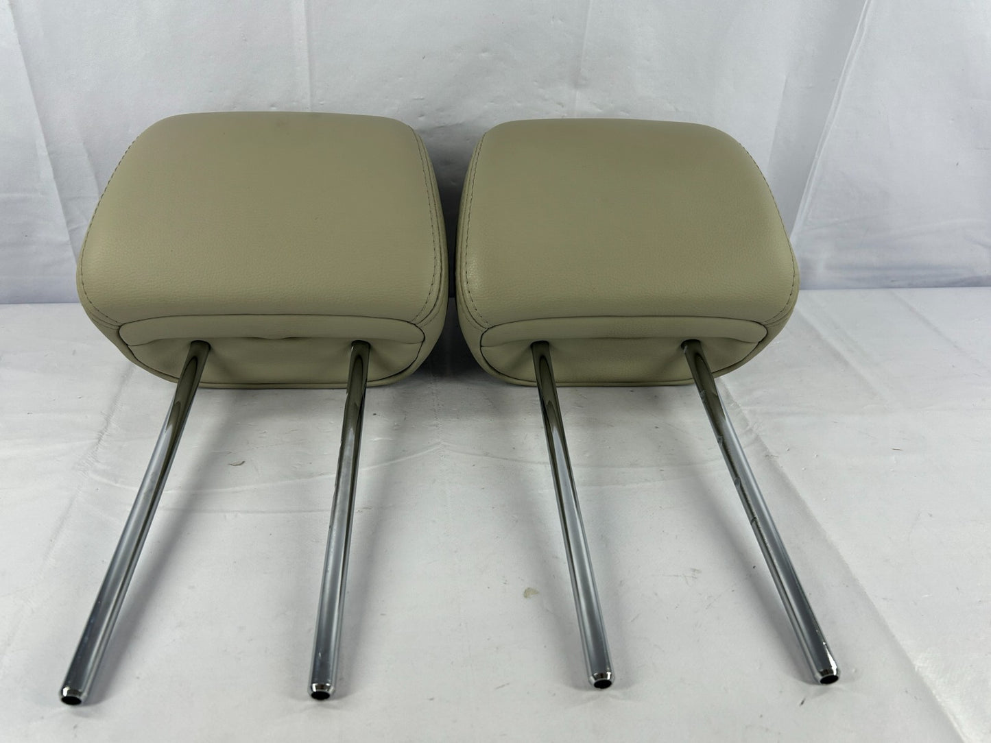2010-2012 Subaru Outback Front Seat Leather Headrest Set Beige OEM 64061AJ01AWJ