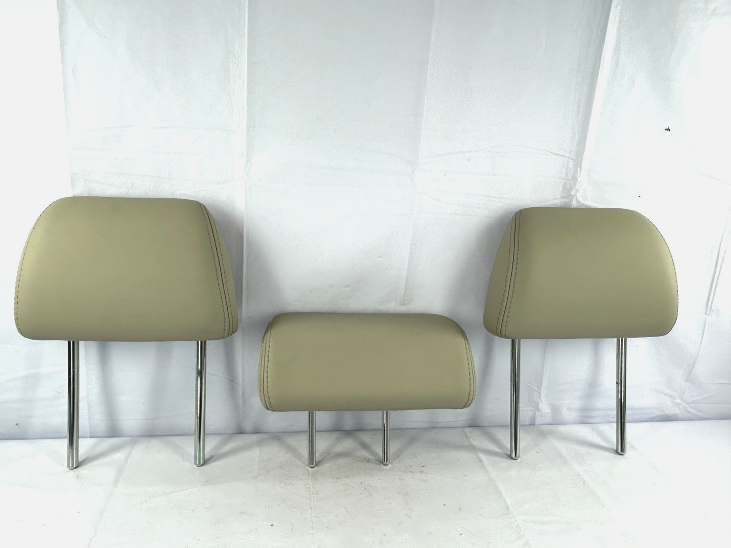 11-12 Subaru Outback Rear Seat Leather Headrest Set of 3 Beige OEM 64261AJ03AWJ