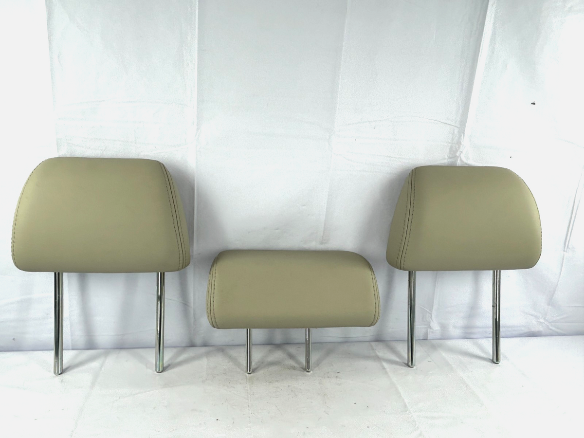 11-12 Subaru Outback Rear Seat Leather Headrest Set of 3 Beige OEM 64261AJ03AWJ