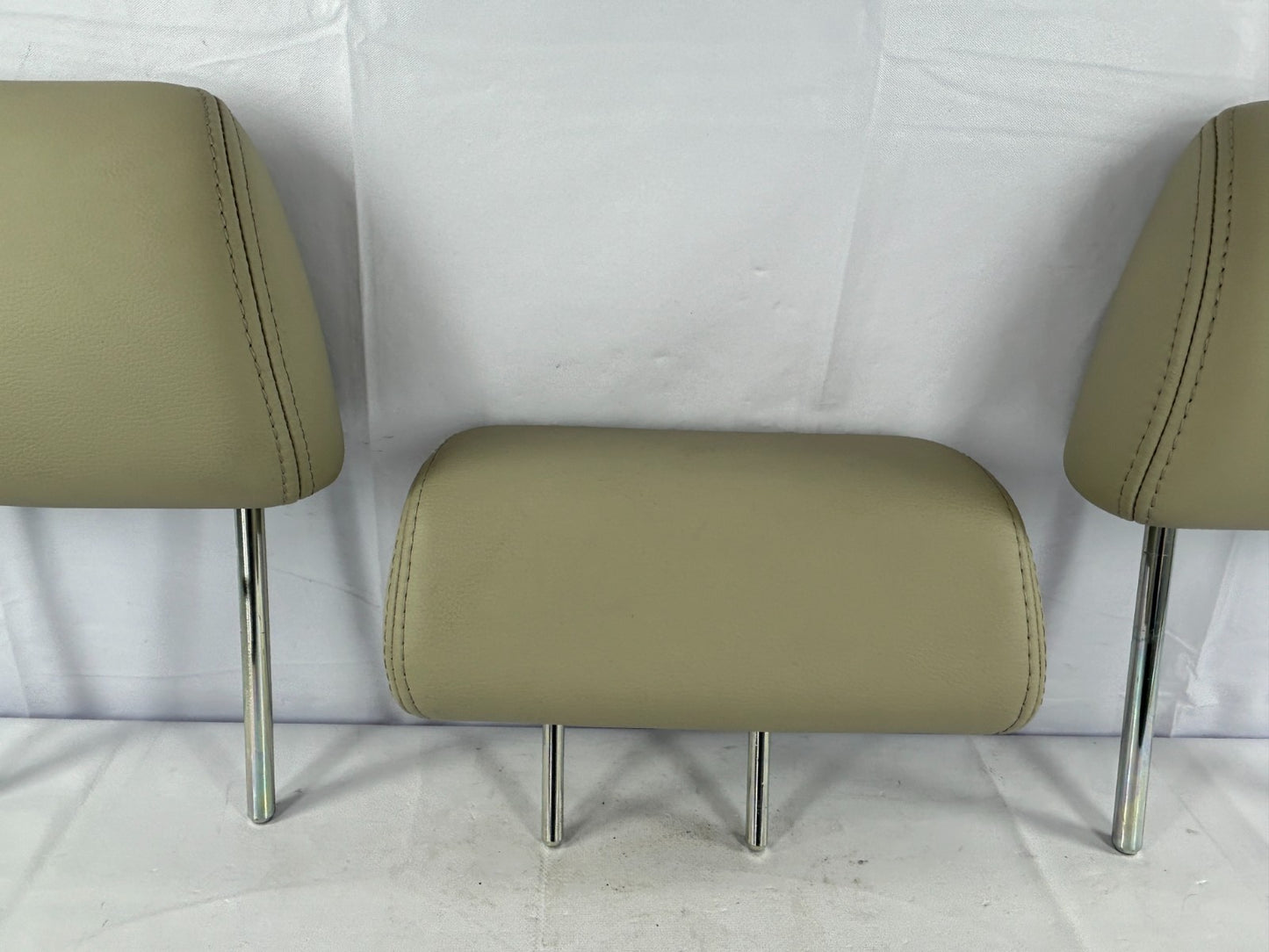 11-12 Subaru Outback Rear Seat Leather Headrest Set of 3 Beige OEM 64261AJ03AWJ