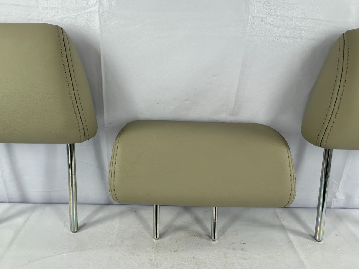 11-12 Subaru Outback Rear Seat Leather Headrest Set of 3 Beige OEM 64261AJ03AWJ