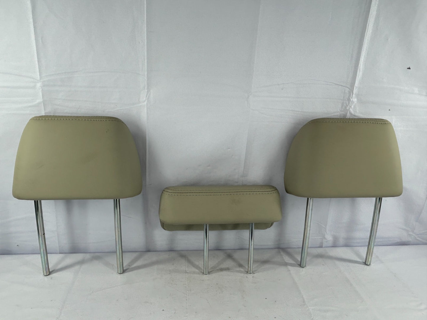 11-12 Subaru Outback Rear Seat Leather Headrest Set of 3 Beige OEM 64261AJ03AWJ