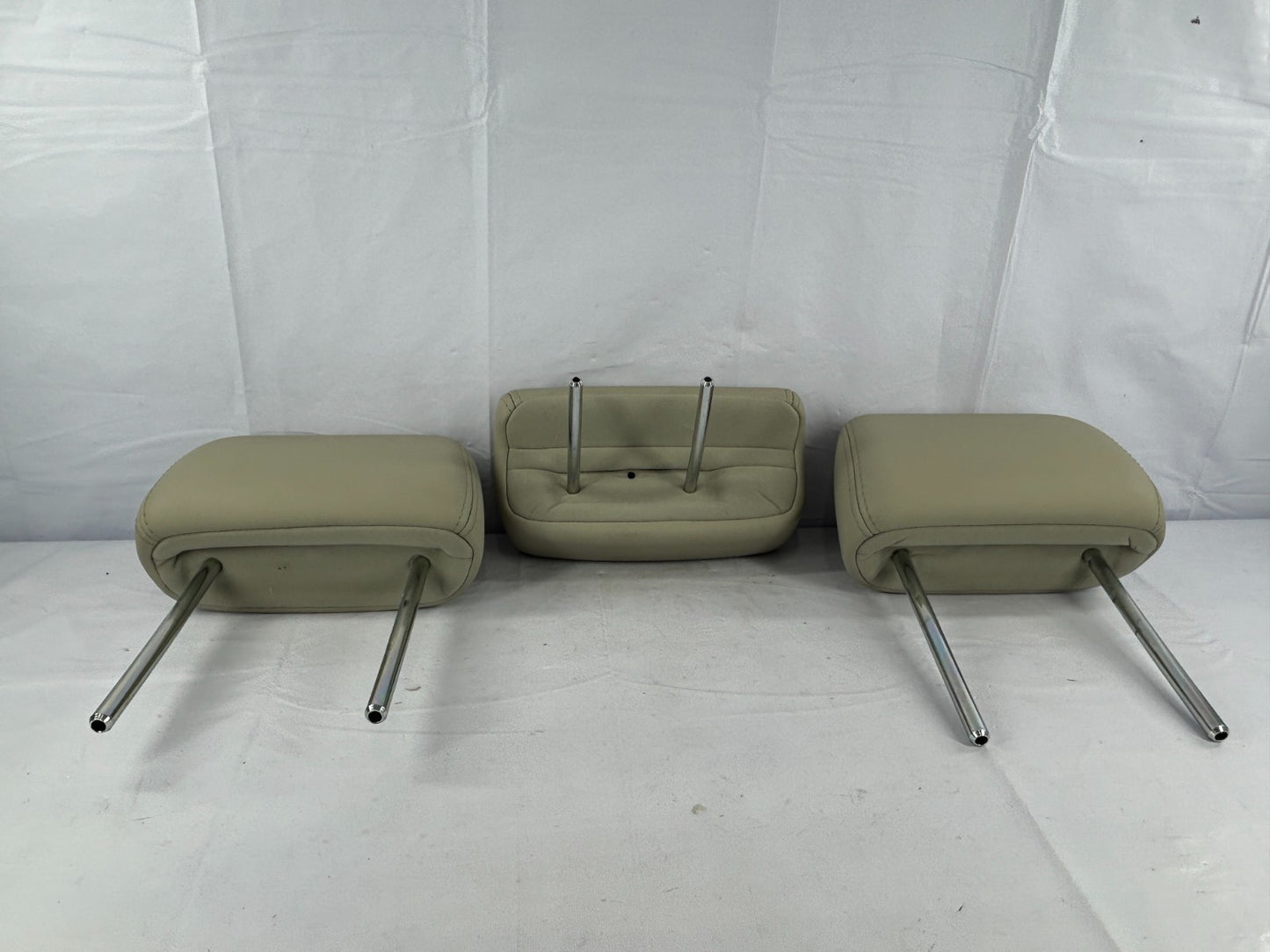 11-12 Subaru Outback Rear Seat Leather Headrest Set of 3 Beige OEM 64261AJ03AWJ