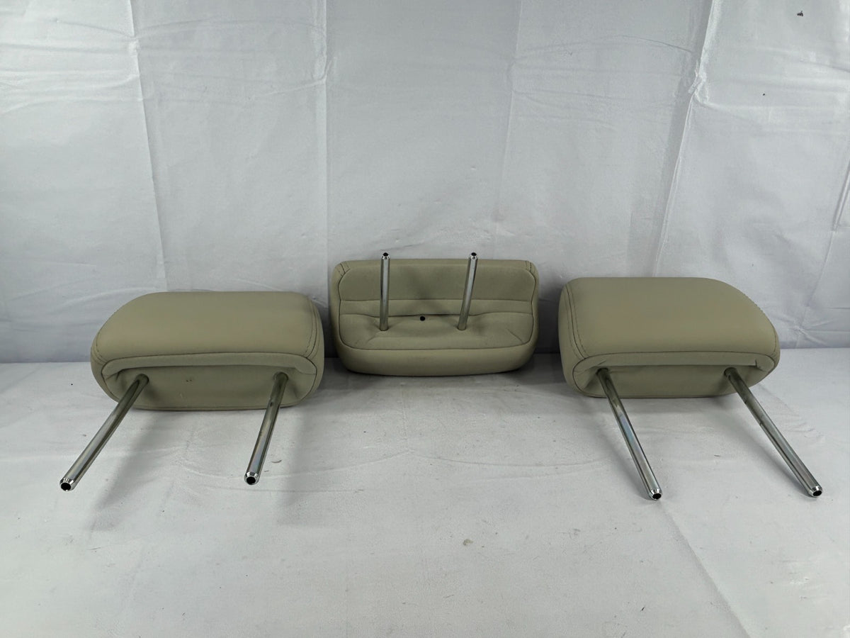 11-12 Subaru Outback Rear Seat Leather Headrest Set of 3 Beige OEM 64261AJ03AWJ