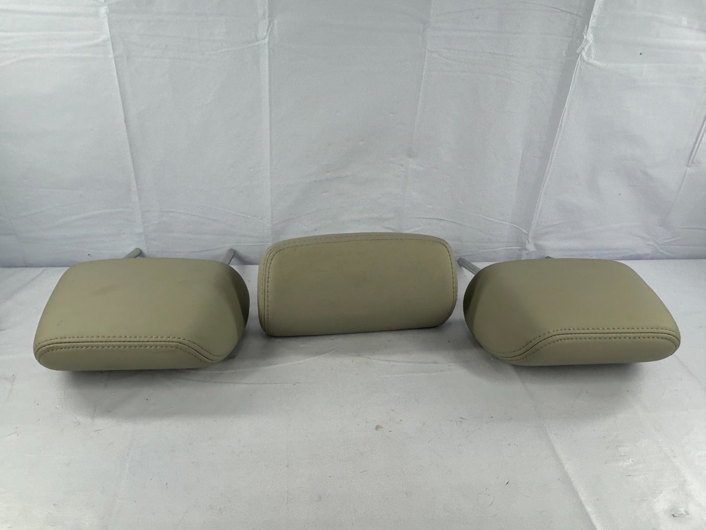 11-12 Subaru Outback Rear Seat Leather Headrest Set of 3 Beige OEM 64261AJ03AWJ