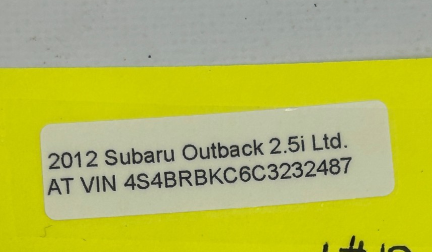 2012 Subaru Outback or Legacy 2.5L Owner's Manual Guide Book with Case OEM