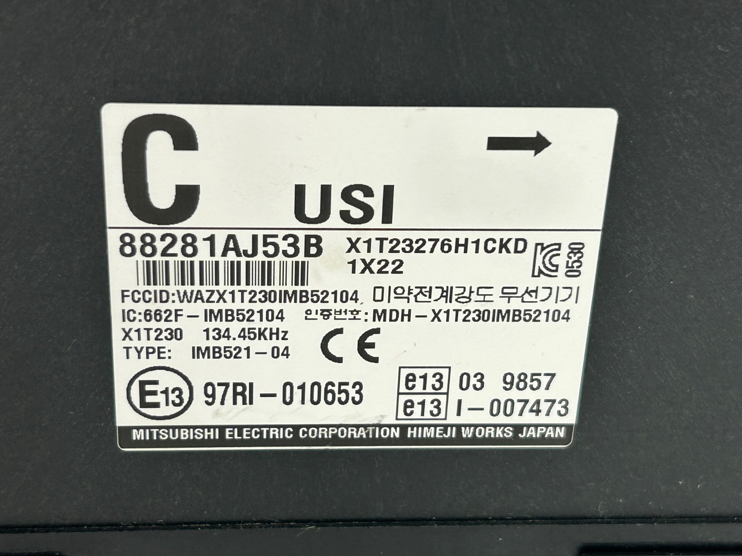 2012 Subaru Outback 2.5l Anti Theft Locking Control Module Unit OEM 88281AJ53B