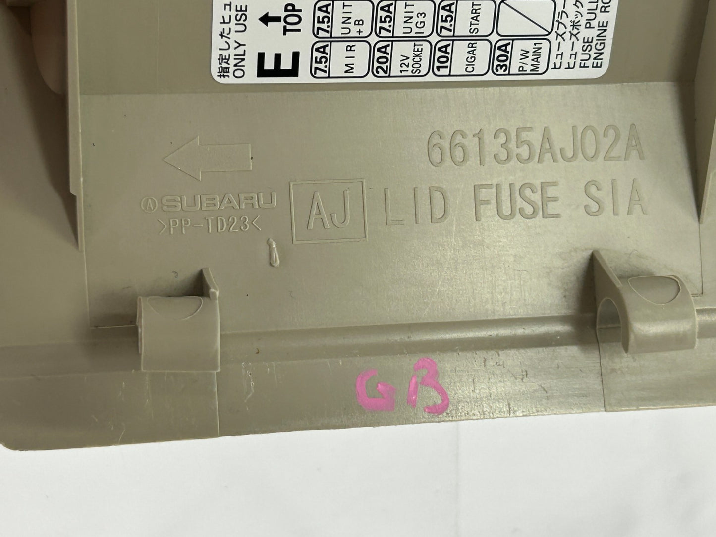 2010-2012 Subaru Outback Interior Dash Fuse Box Cover Lid OEM 66135AJ00AWJ