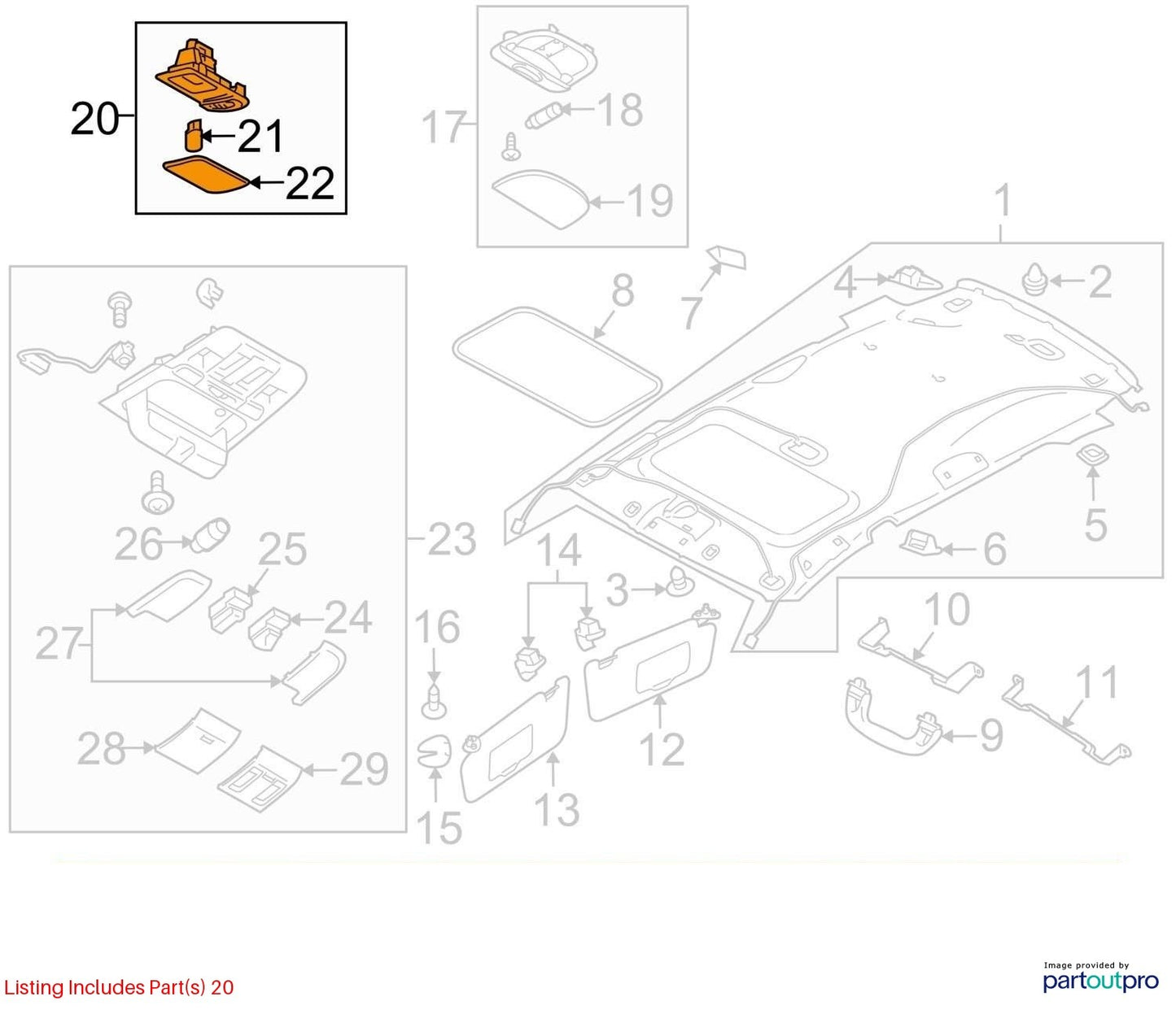 2010-2021 Subaru Outback Interior Cargo Luggage Area Lamp Beige OEM 84671AG06AME