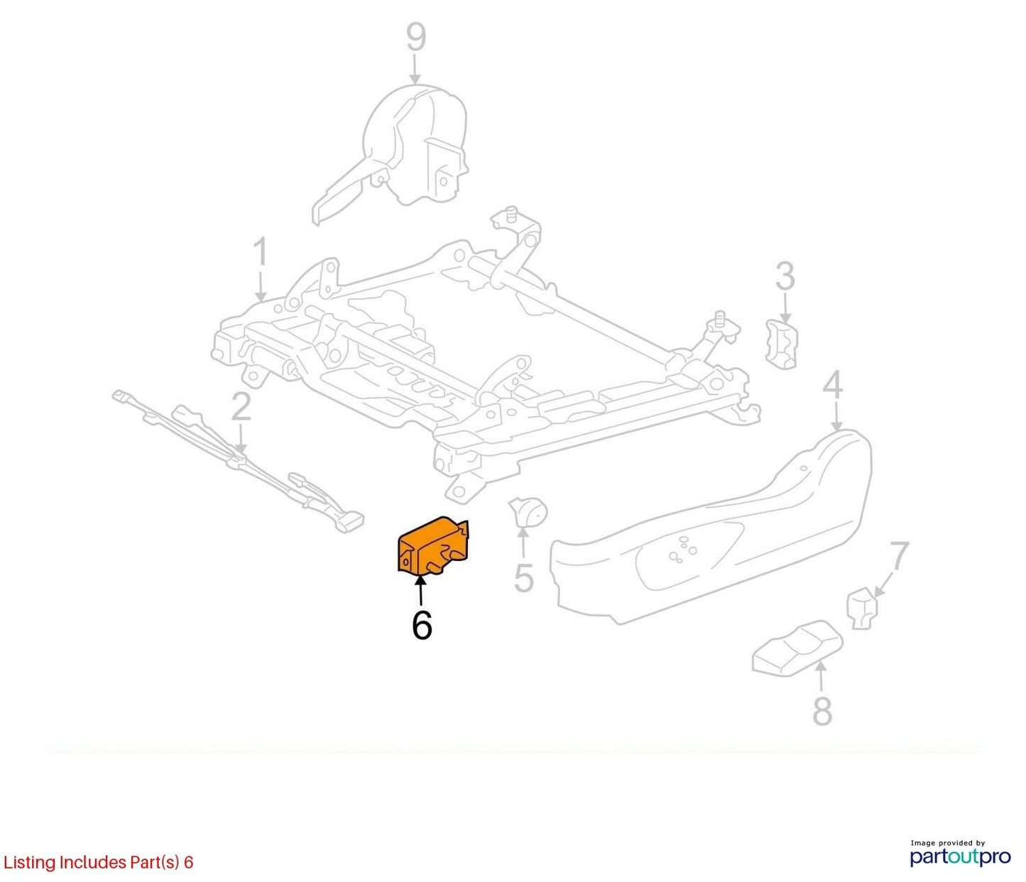 10-14 Subaru Outback Left Driver Side Power Seat Adjust Switch OEM 64176AJ00A