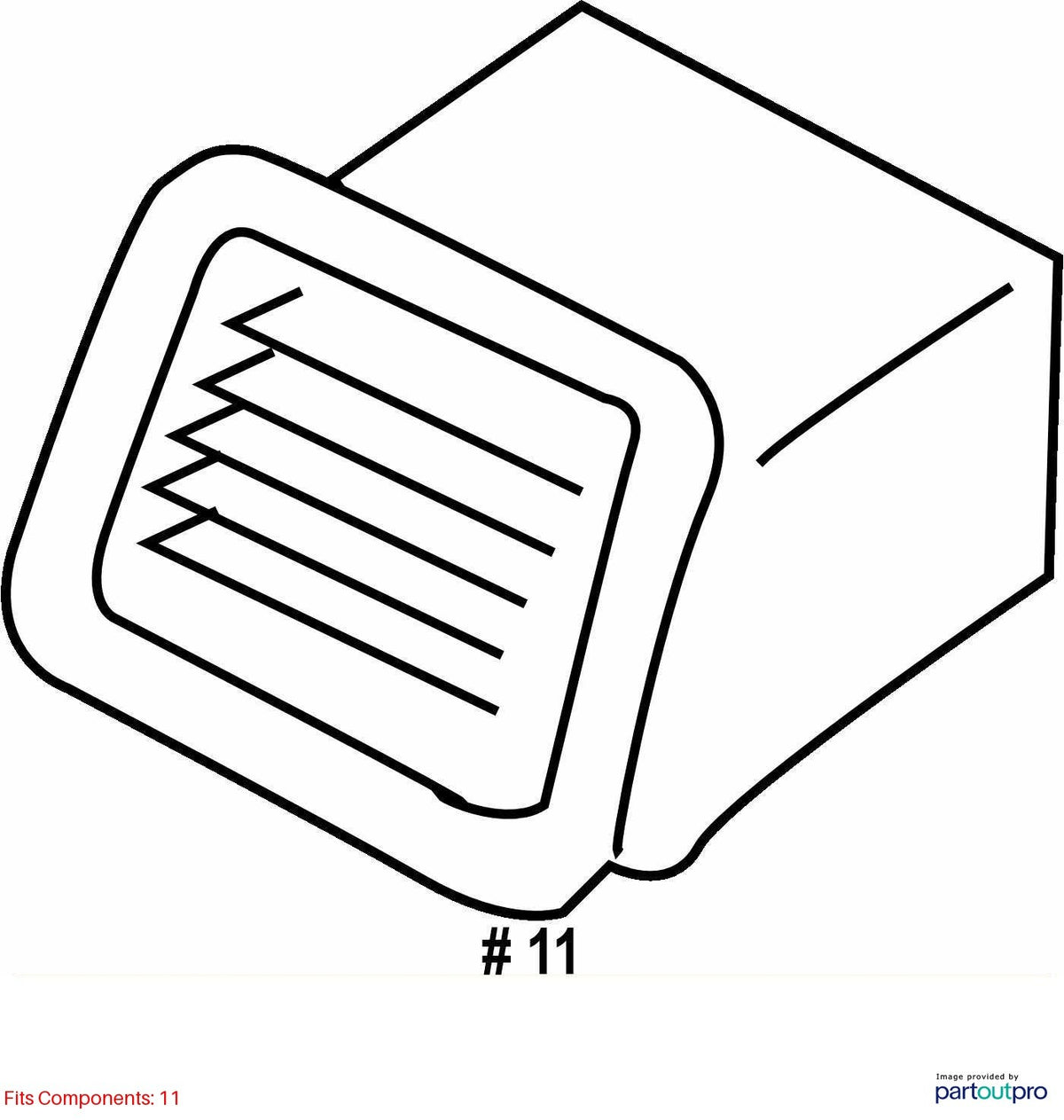 03-08 Subaru Forester Front Left Side Dash A/C Air Vent Duct OEM 66110SA010ML