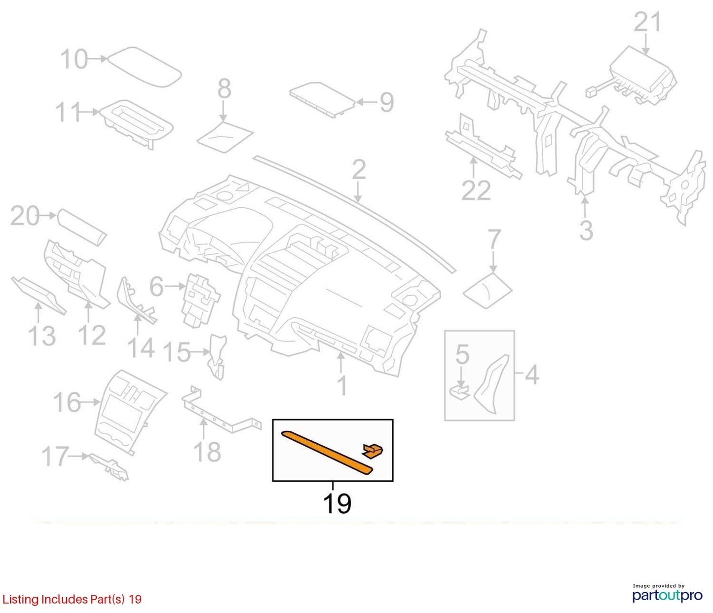 2015-2016 Subaru Impreza Front Left Dash Panel Molding Trim OEM 66077FJ110