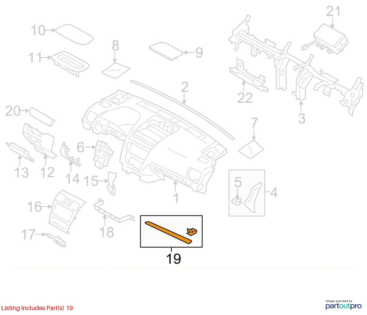 2015-2016 Subaru Impreza Front Left Dash Panel Molding Trim OEM 66077FJ110