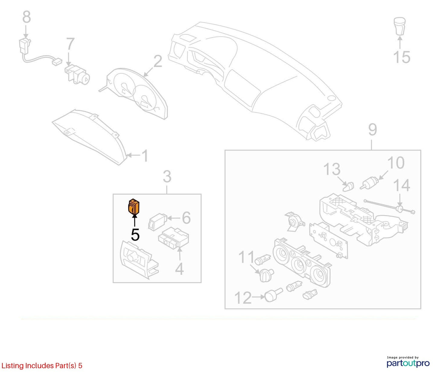 09-10 Subaru Forester Light Illumination Dimmer Control Switch OEM 83002AG490
