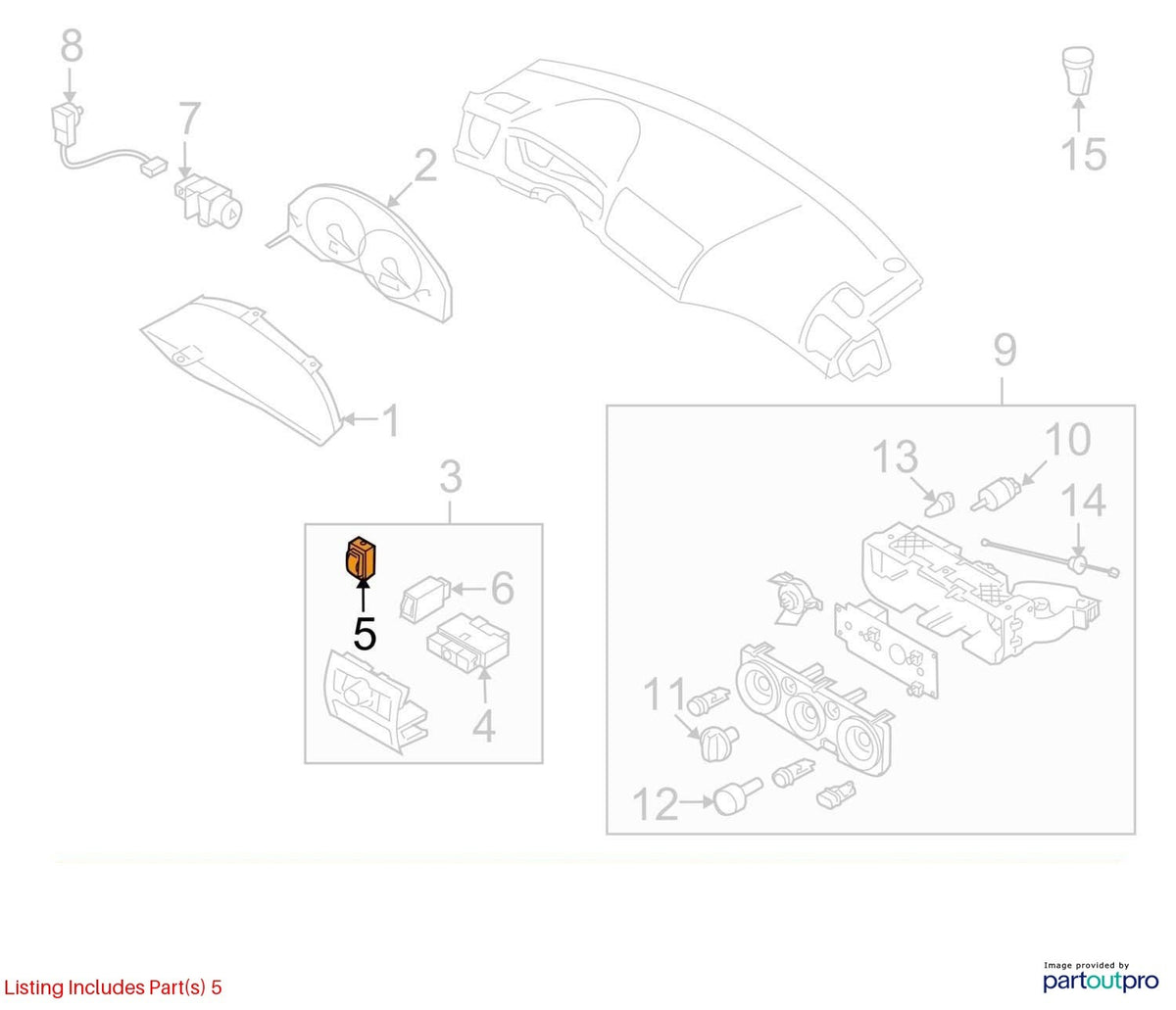 09-10 Subaru Forester Light Illumination Dimmer Control Switch OEM 83002AG490