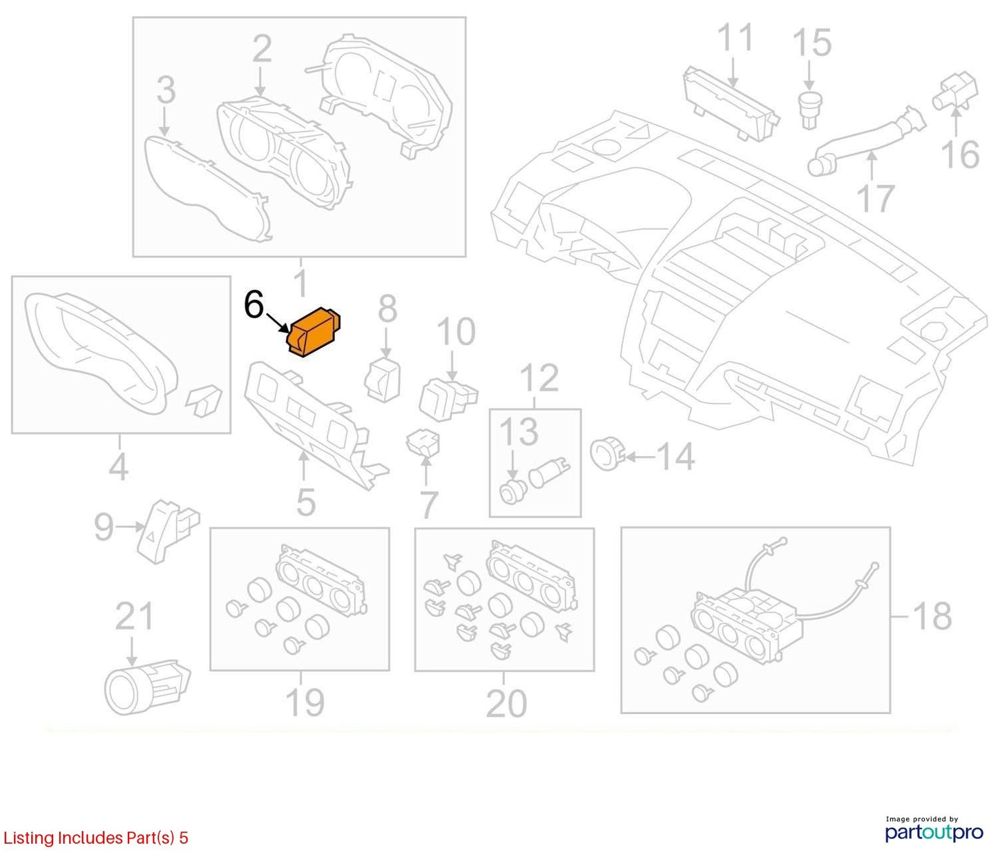 11-15 Subaru Forester Light Illumination Dimmer Control Switch OEM 83002AJ000