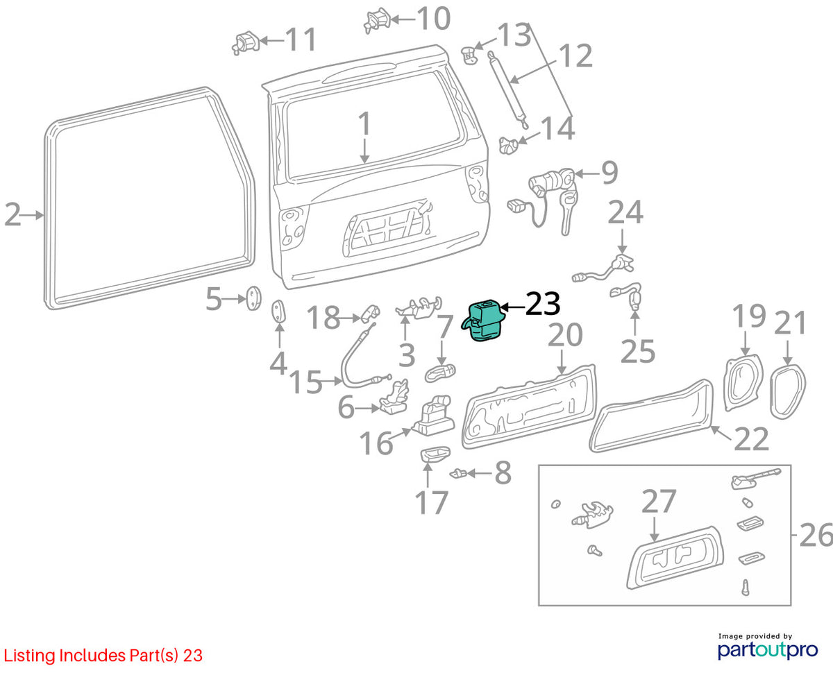 03-05 Toyota Sequoia Tailgate Multiplex Network Control Module OEM 89222-0C011