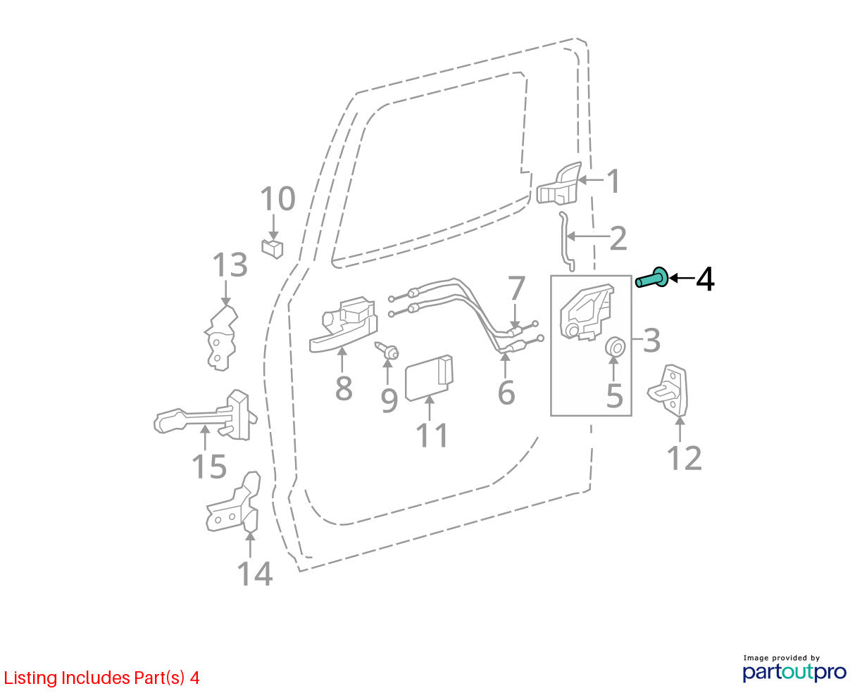 2001-2007 Toyota Sequoia Door Latch Lock Mounting Screw Bolt OEM 90148-A0005