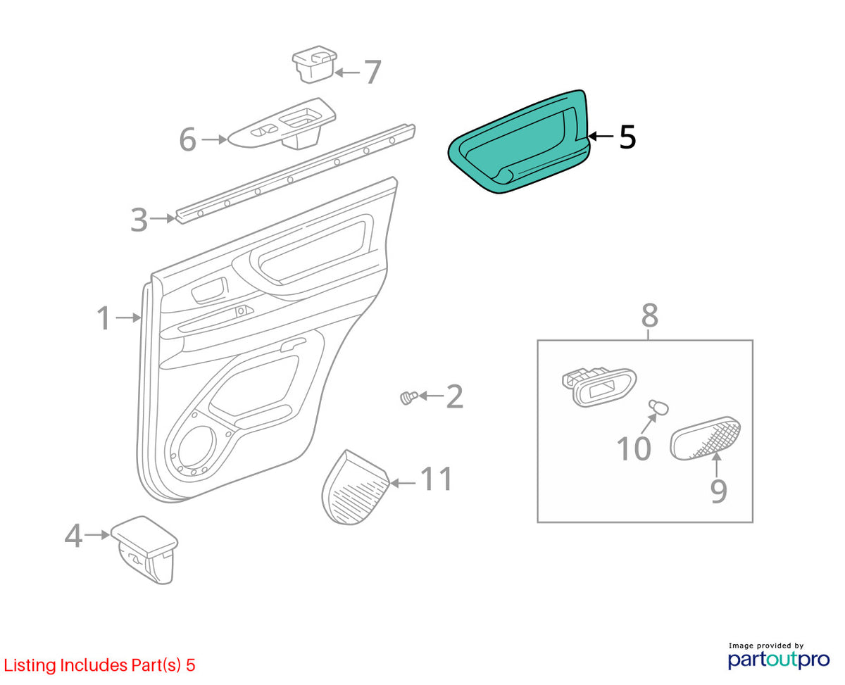 98-03 Toyota Land Cruiser Rear Right Door Armrest Pull Handle OEM 74250-60010-E0