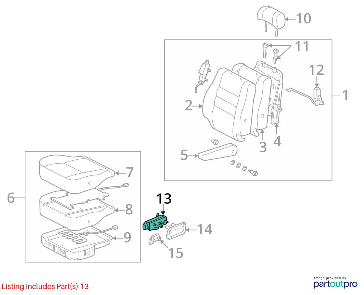 01-04 Toyota Sequoia Front Left Seat Adjustment Control Switches OEM 84922-33130