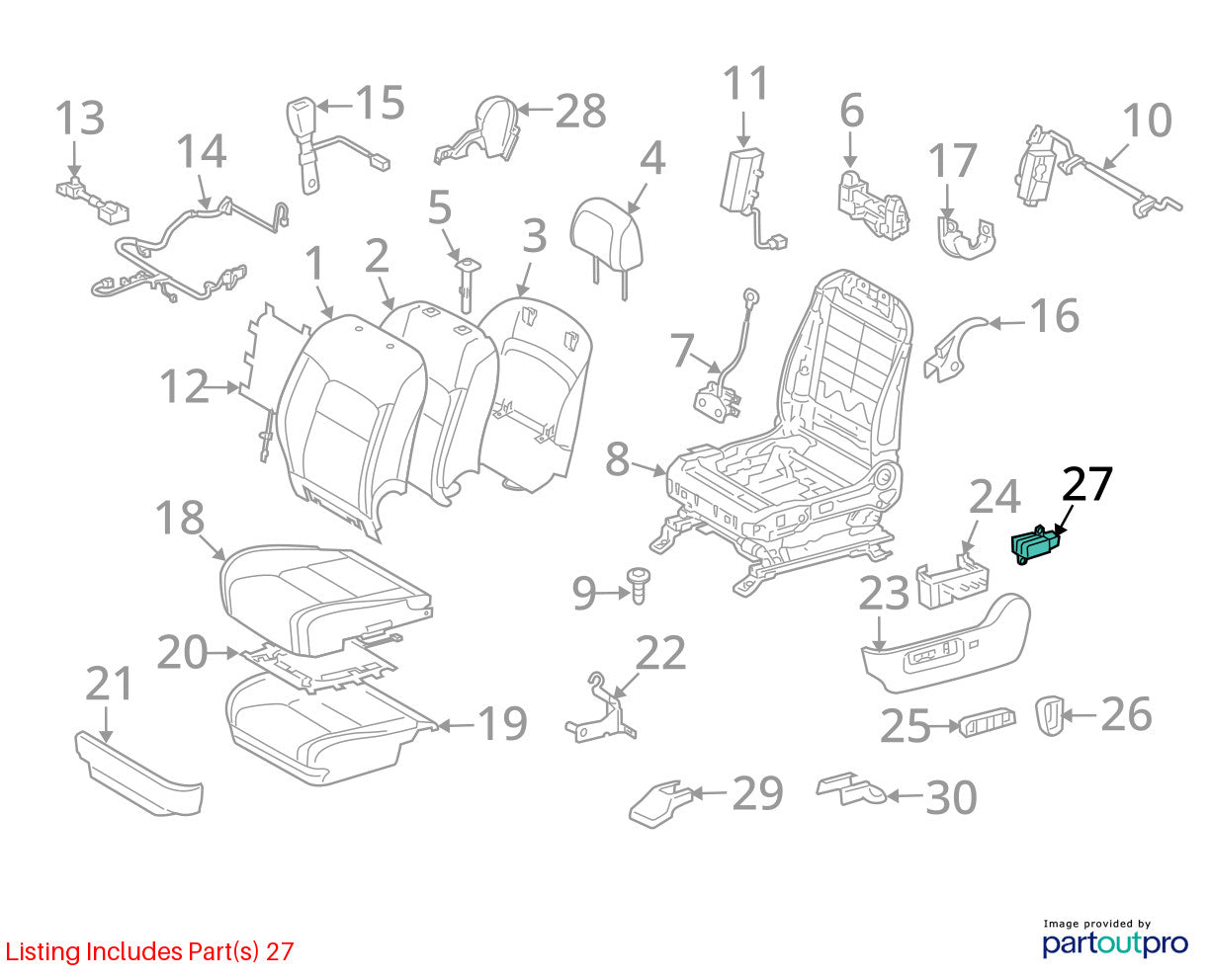 2008-2013 Toyota Highlander Front Left Power Seat Lumbar Switch OEM 849200E010C0