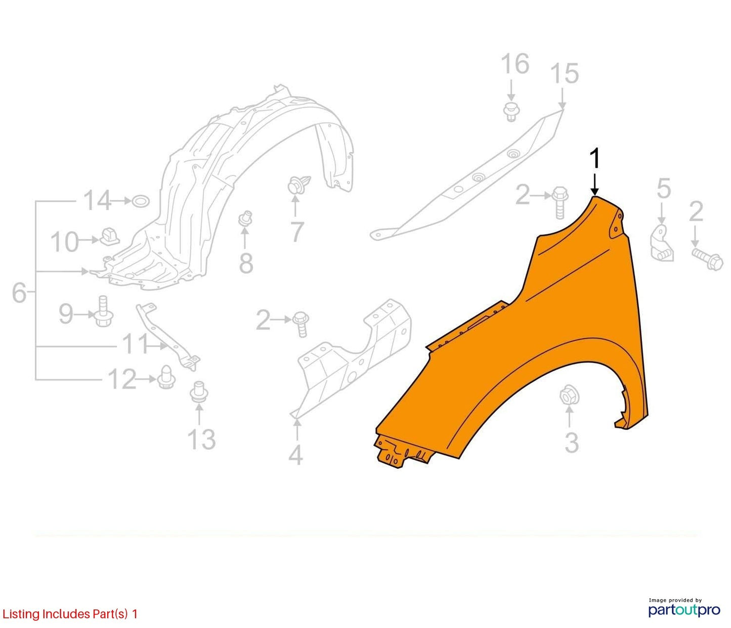 2019-2024 Subaru Forester Left Front Fender Horizon Blue Pearl SAZ 57120SJ0109P