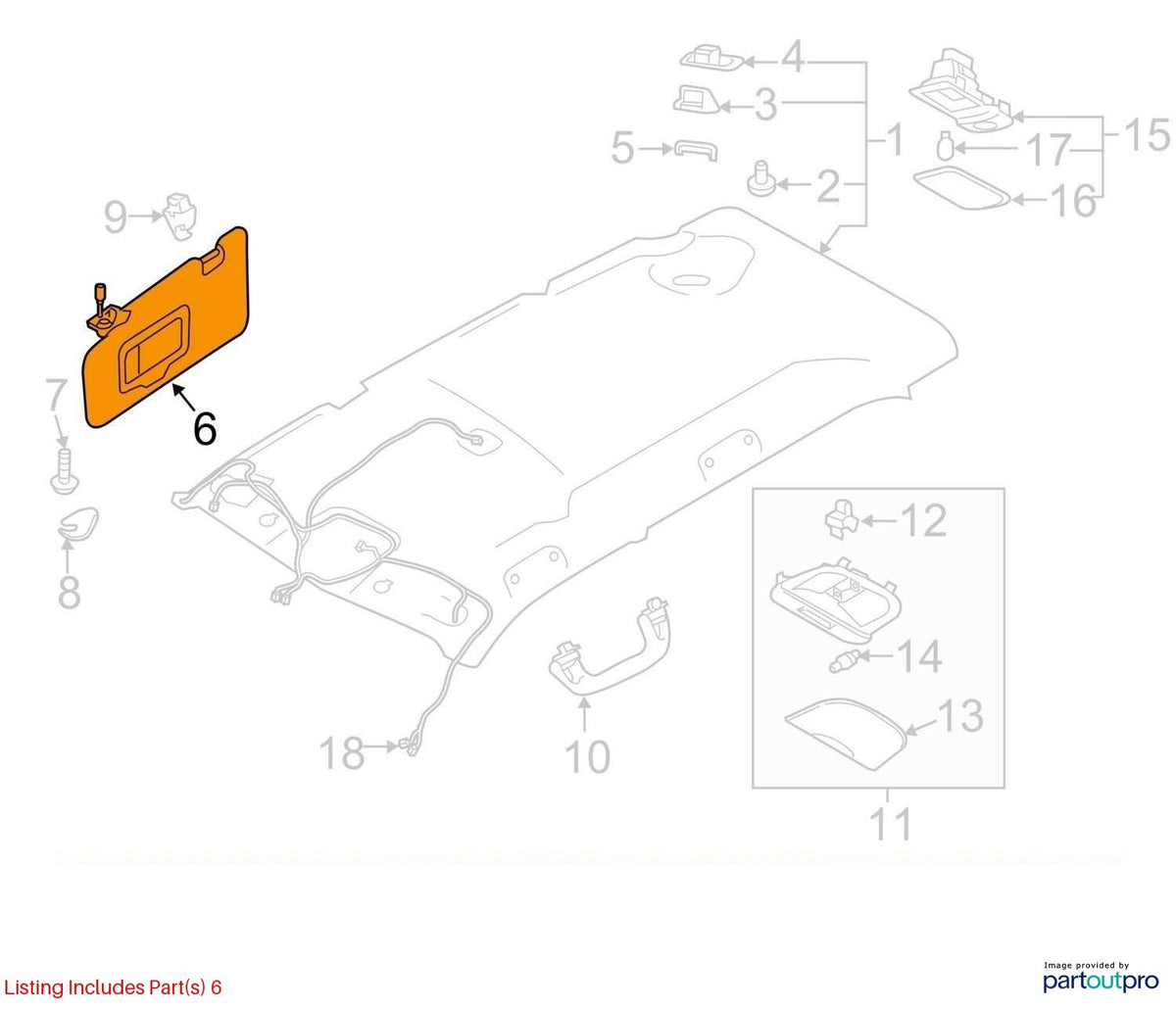 2019-2021 Subaru Forester Front Right Passenger Side Sun Visor OEM 92011SJ020ME