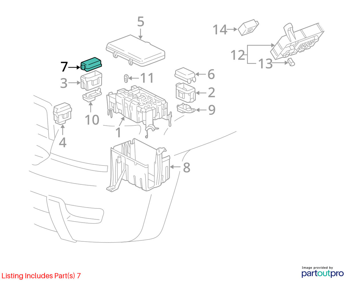 03-09 Toyota 4Runner Fuse Box Upper Relay Block Lid Cap Small OEM 82662-3D150