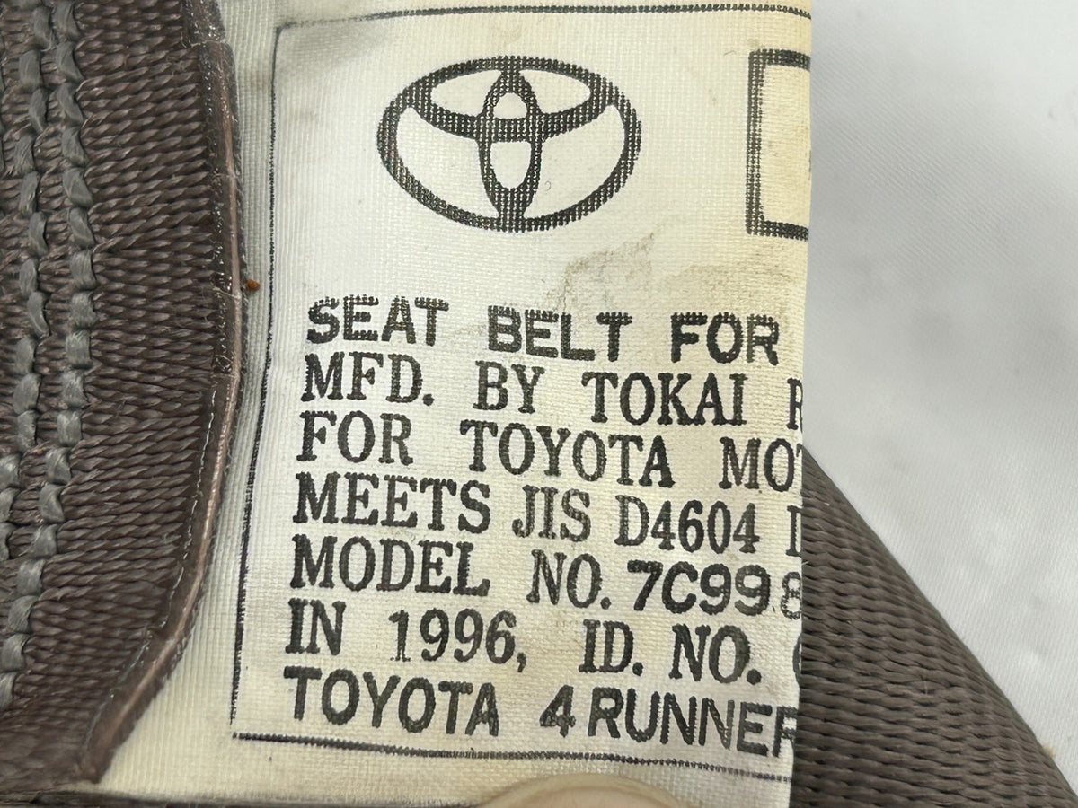 1996-1999 Toyota 4Runner Rear Lap Seat Belt Center Strap Brown OEM 73300-35010