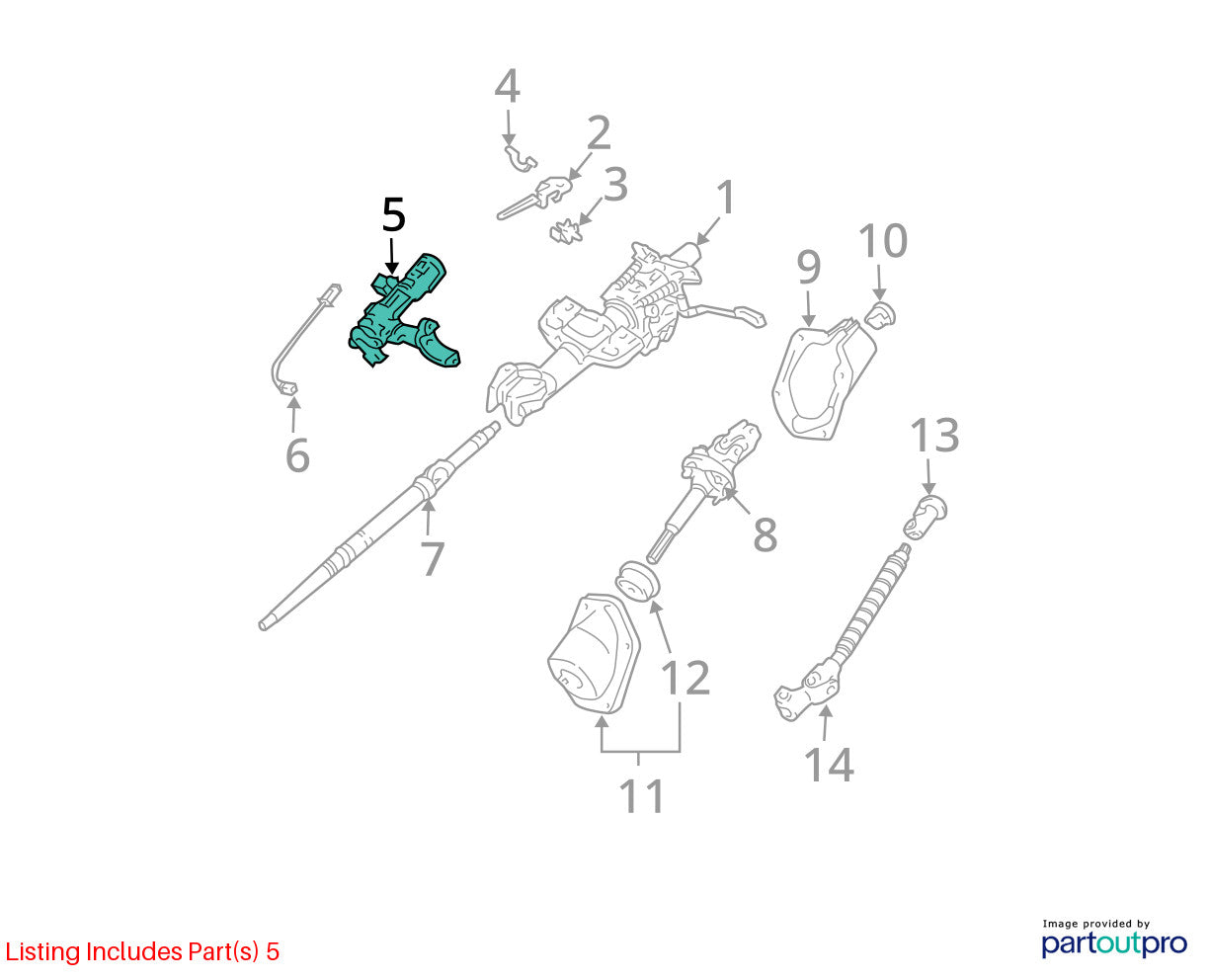 2003-2009 Toyota 4Runner Ignition Switch Lock Cylinder Assembly OEM 45280-35390