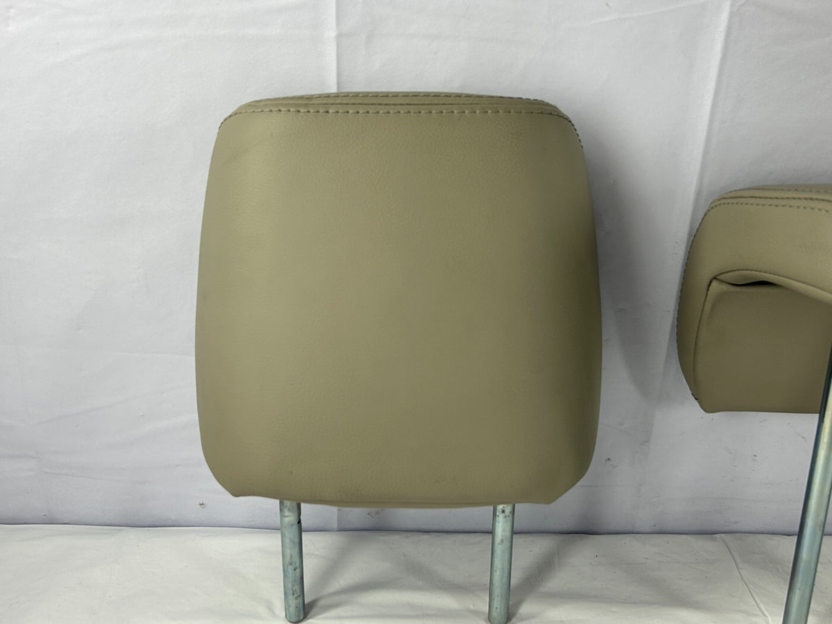 07-13 Mitsubishi Outlander 2nd Row Rear Seat Headrest Set of 3 Beige Leather OEM