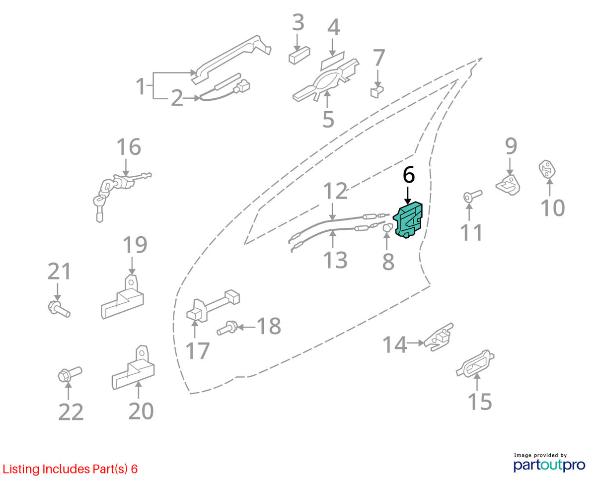 2007-2013 Mitsubishi Outlander Front Right Door Latch Lock Actuator OEM 5715A326