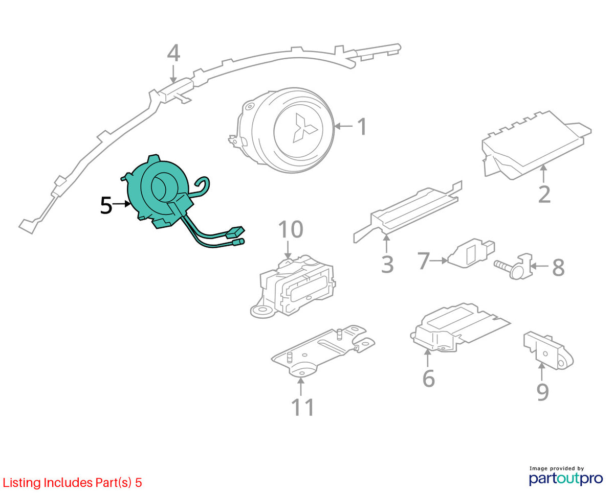 2005-2013 Mitsubishi Outlander Steering Wheel Clock Spring Sensor OEM 8619A018