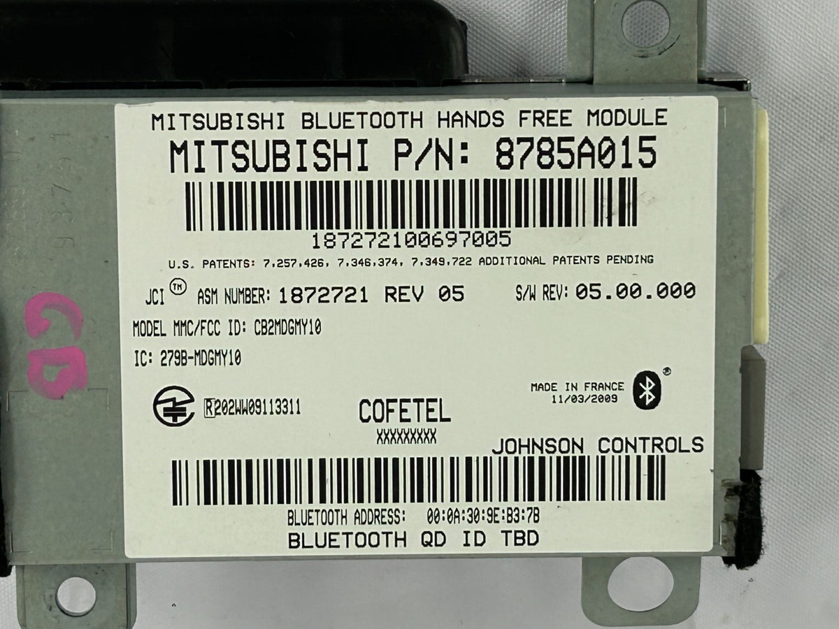 2010-2016 Mitsubishi Outlander Bluetooth Telephone Control Module OEM 8785A015