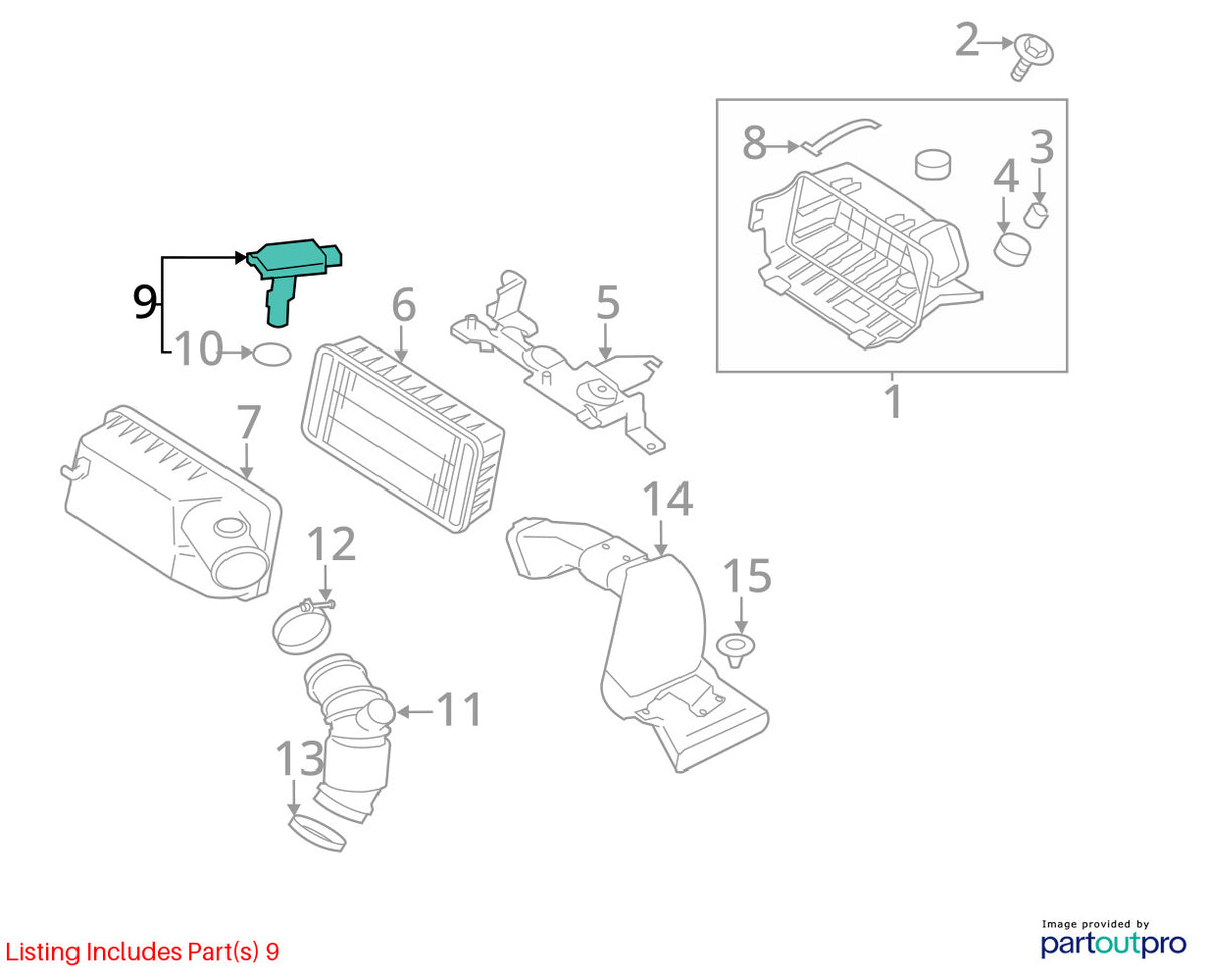 2004-2013 Mitsubishi Outlander Mass Air Flow MAF Meter Sensor OEM MR985187