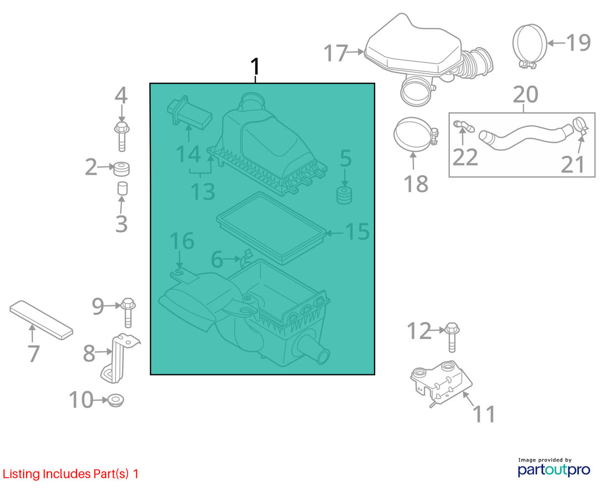 2007-2015 Mazda CX-9 Engine Air Cleaner Filter Housing Box Assy OEM CY01-13-300G