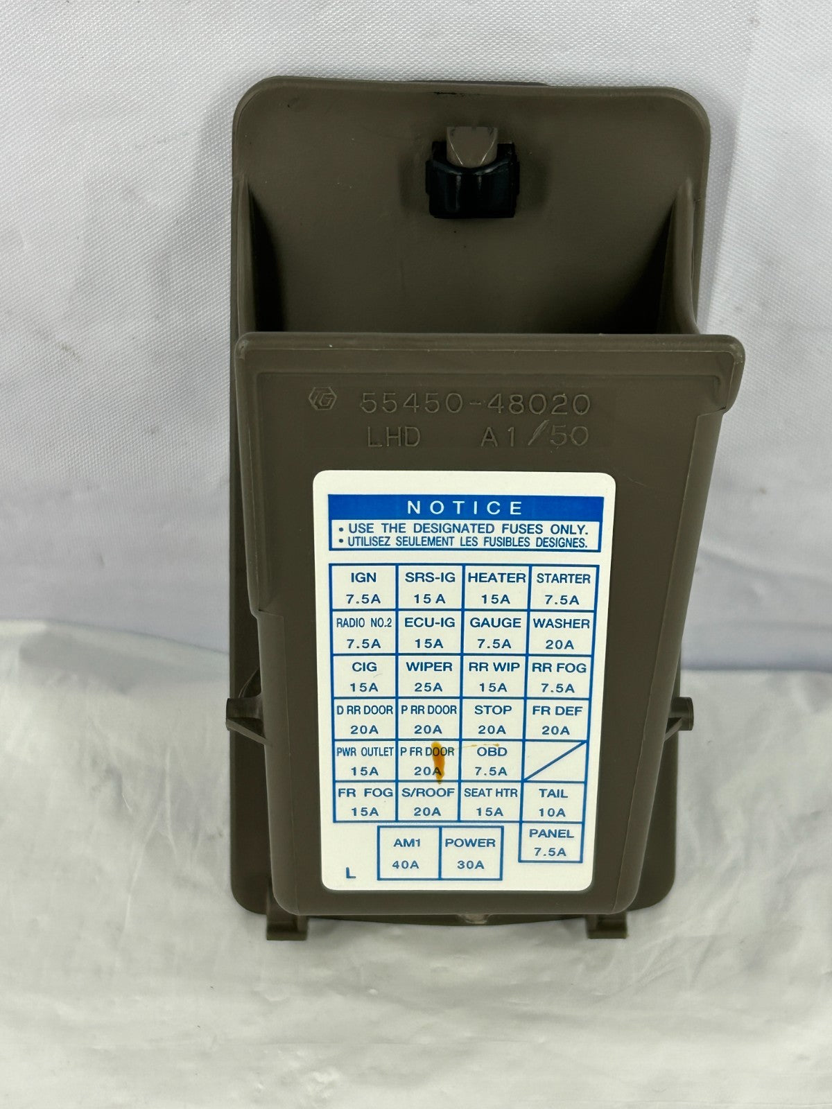 2000-2003 Lexus RX300 In Dash Coin Storage Pocket Fuse Box Cover OEM 55450-48020