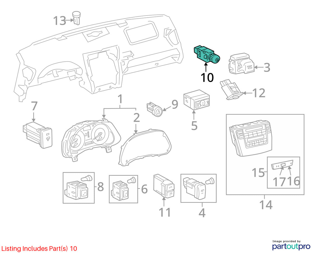 1999-2003 Lexus RX300 Dash Rheostat Light Control Dimmer Switch OEM 84119-48010