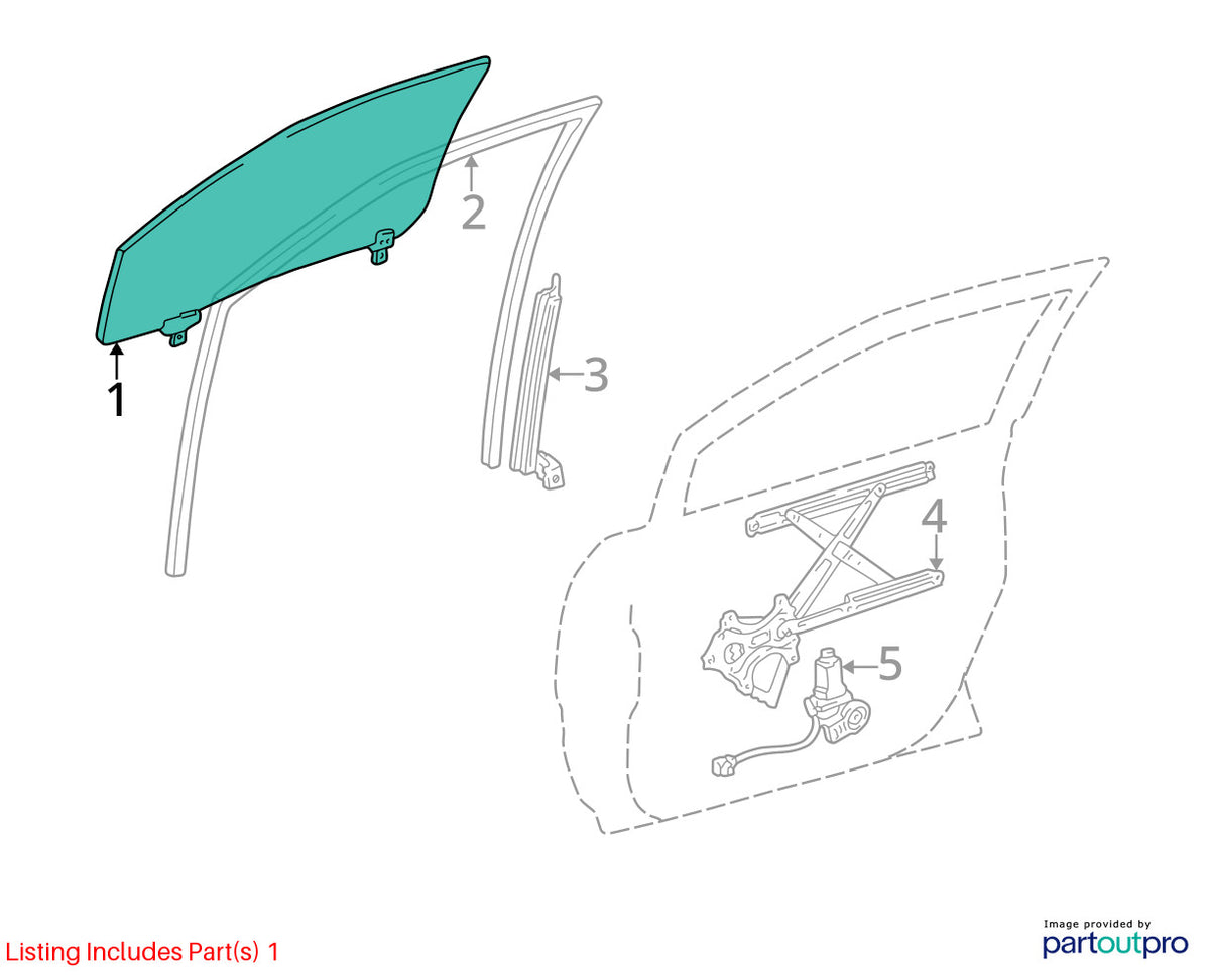 2000-2003 Lexus RX300 Front Left Driver Door Window Glass OEM 68102-48030
