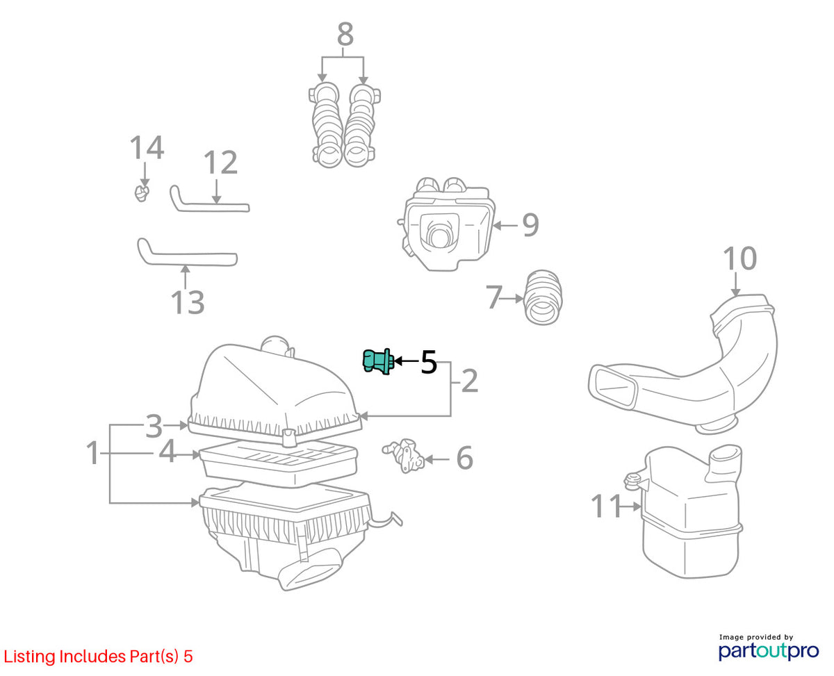 1999-2003 Lexus RX300 Intake Mass Air Flow Meter MAF Sensor OEM 22204-21010