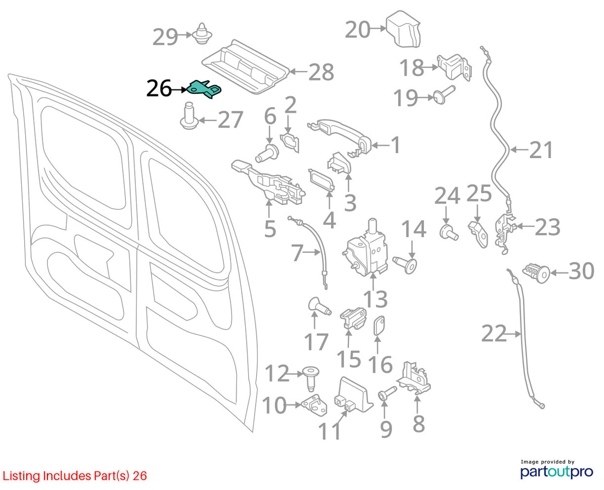14-23 Ford Transit Connect Rear Left Upper Cargo Door Lock Striker DT1Z61264A10A