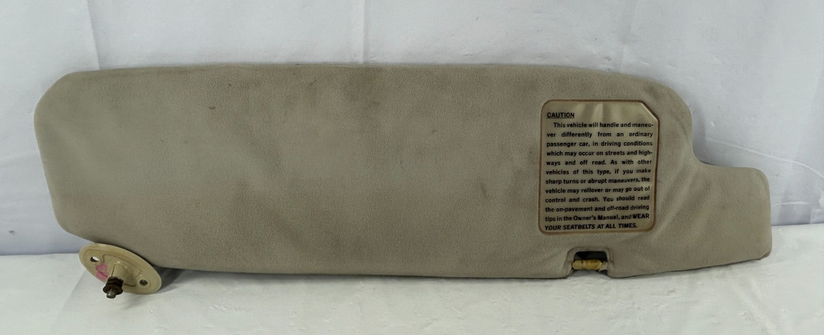 86-90 Toyota Land Cruiser Left Driver Side Sun Visor Beige OEM 74320-90A42-08