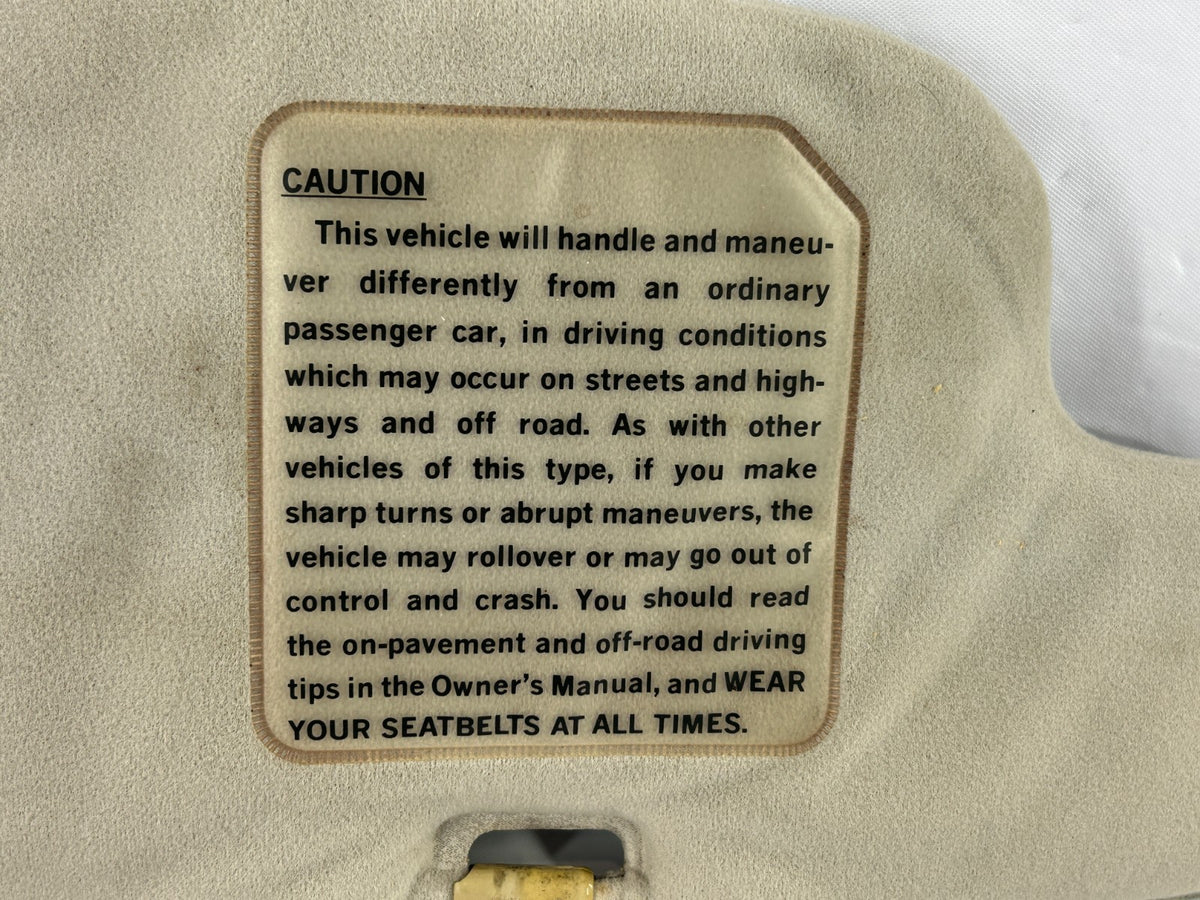 86-90 Toyota Land Cruiser Left Driver Side Sun Visor Beige OEM 74320-90A42-08