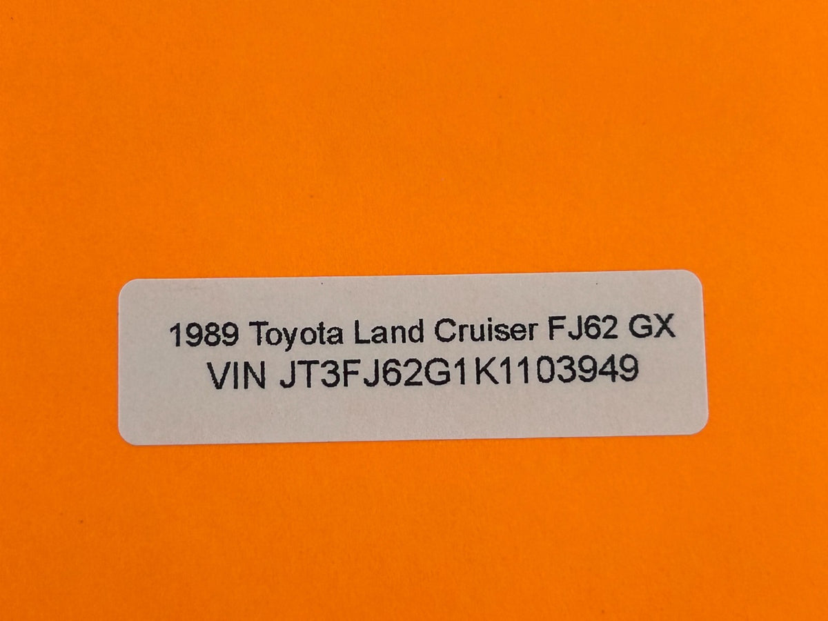 88–90 Toyota Land Cruiser FJ62 Air Intake Filter Cleaner Hose OEM 17882-61070