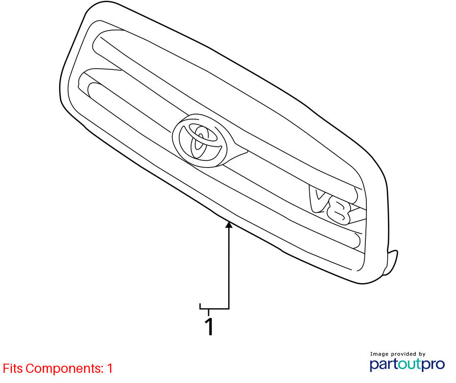 1998-2003 Toyota Land Cruiser Front Upper Radiator Grille Chrome OEM 53111-60340
