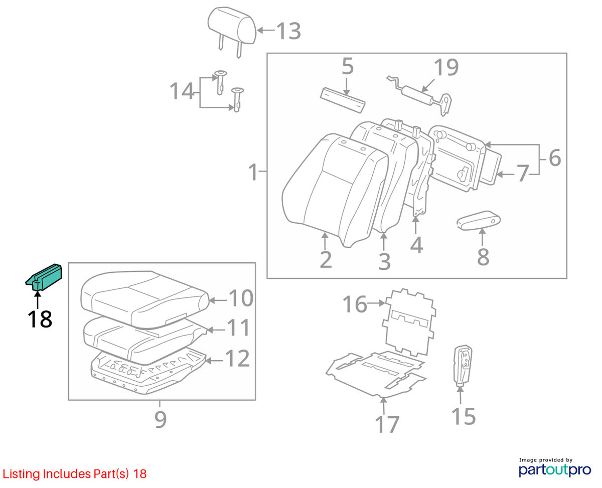 98-07 Toyota Land Cruiser Front Left Power Seat Adjust Switch OEM 84922-60100