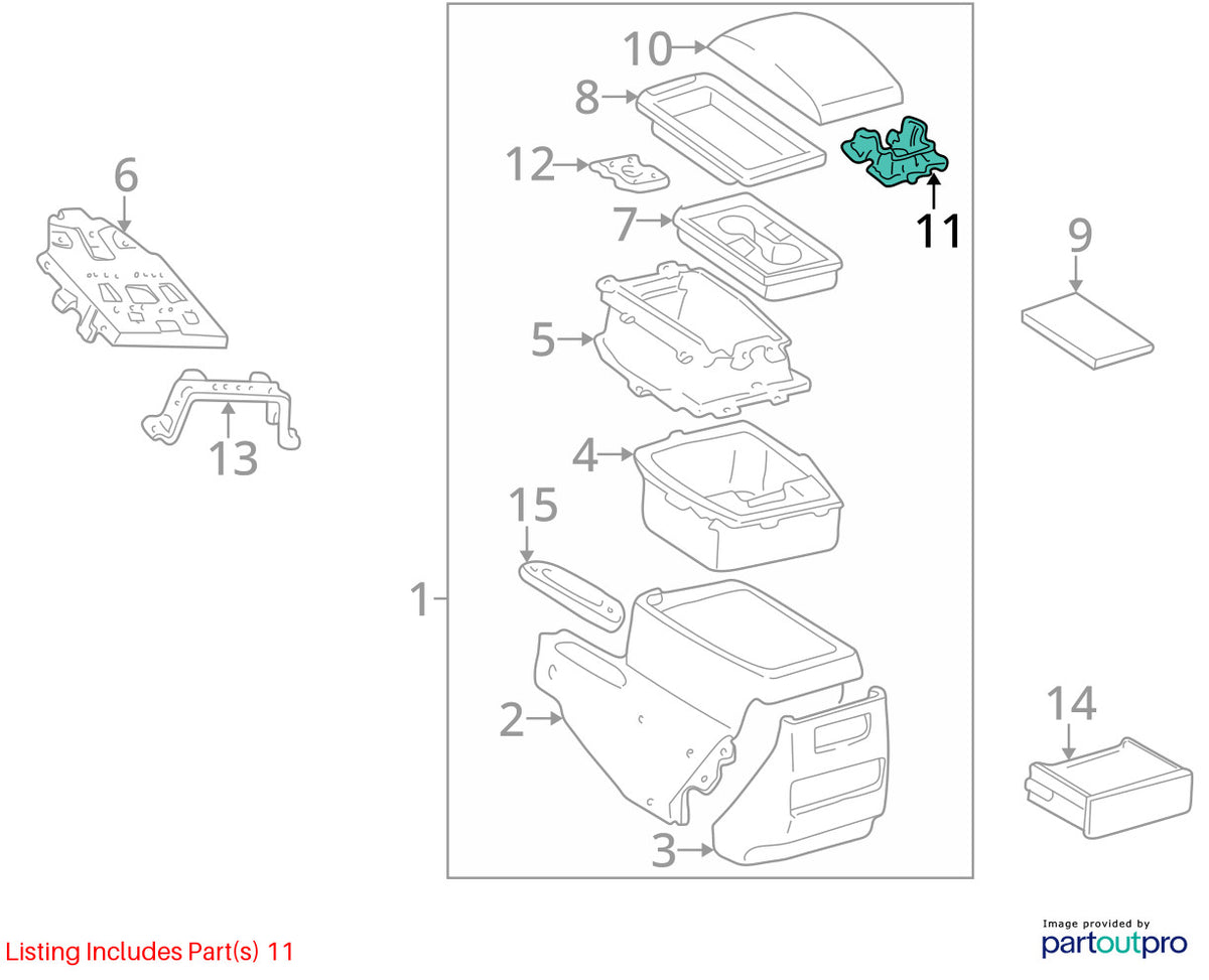 98-01 Toyota Land Cruiser Center Console Armrest Lid Box Hinge OEM 58907-60050
