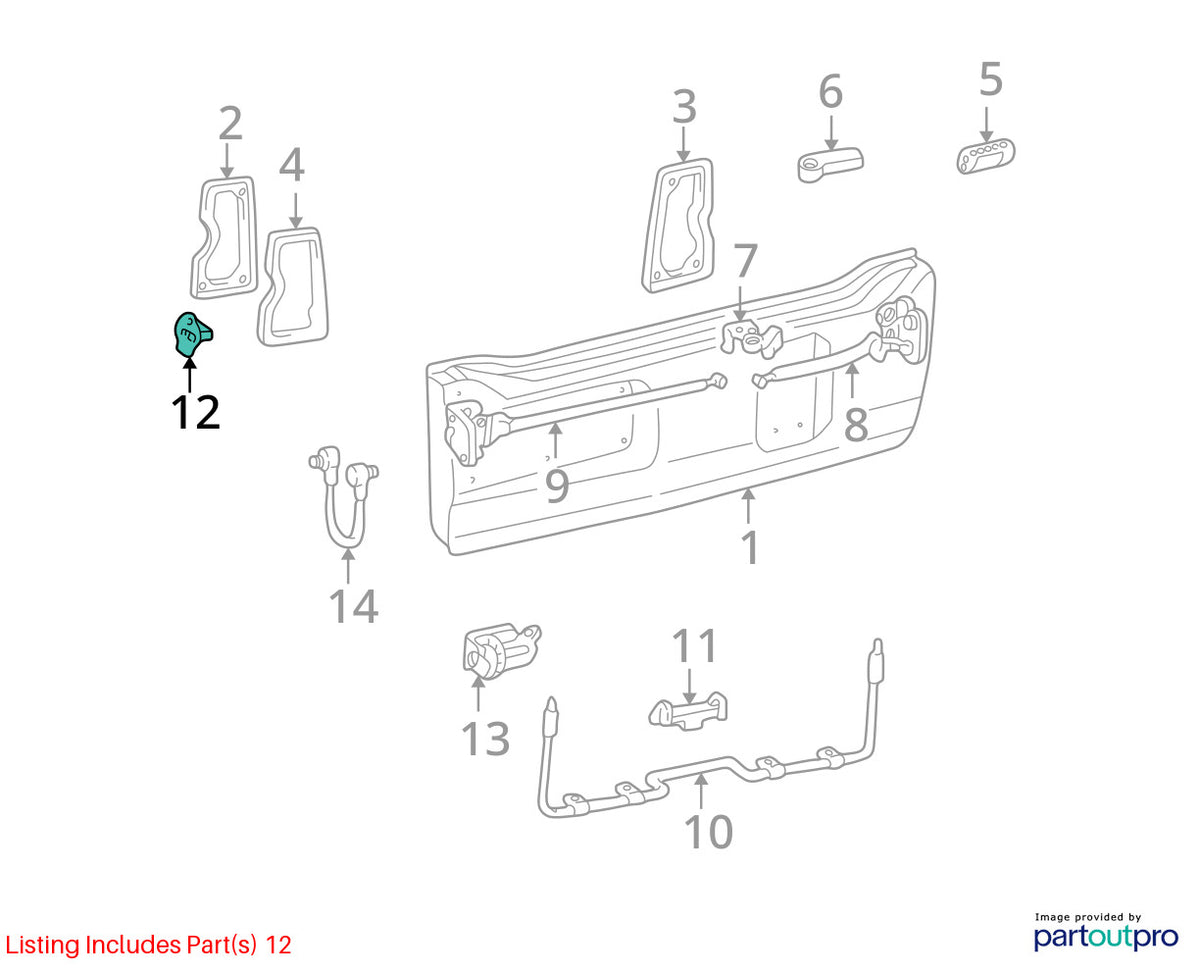 98-07 Toyota Land Cruiser Right Back Door Latch Striker Plate OEM 69450-60021