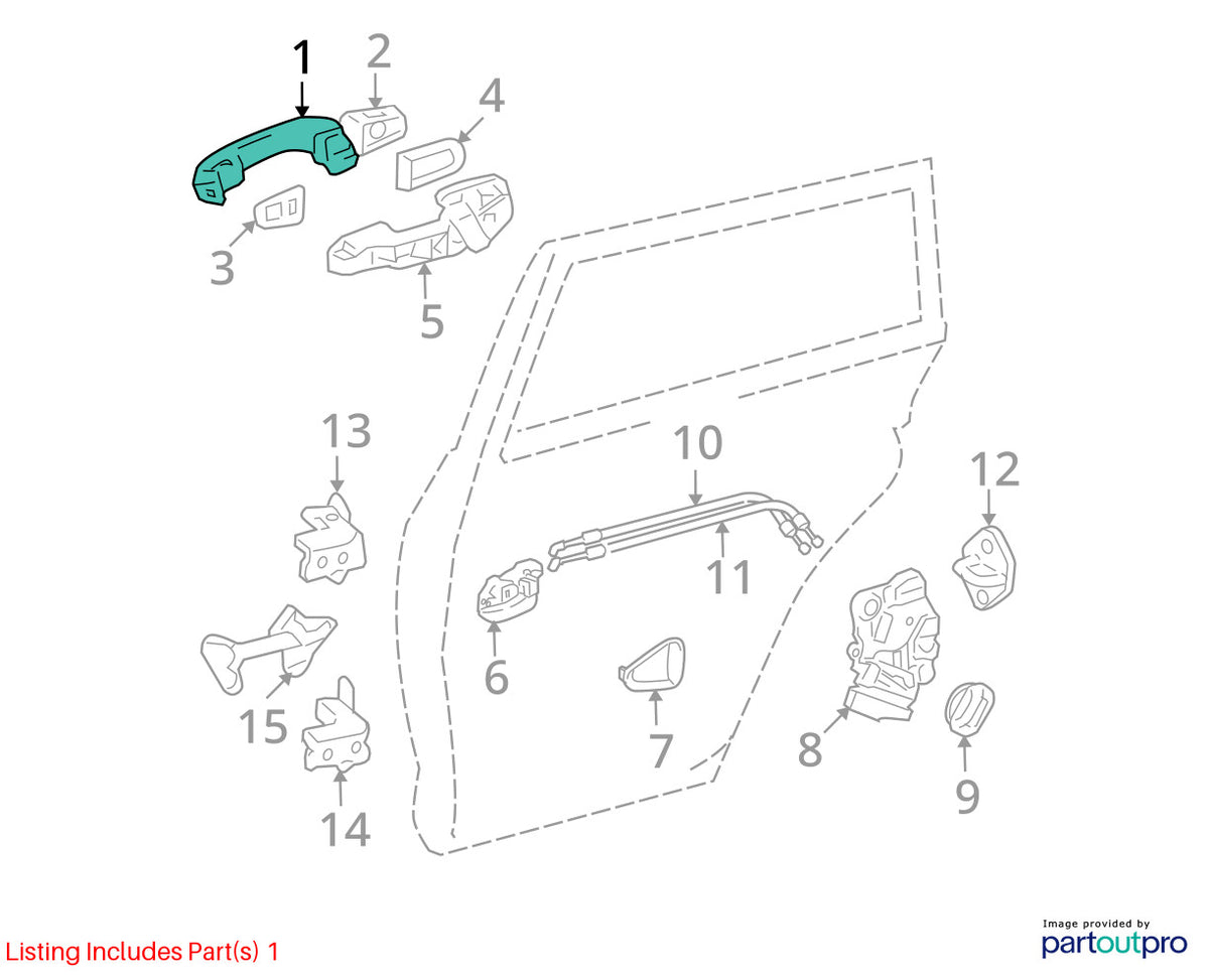 2006-2012 Toyota RAV4 Right Front Exterior Door Handle White OEM 6921112220P6